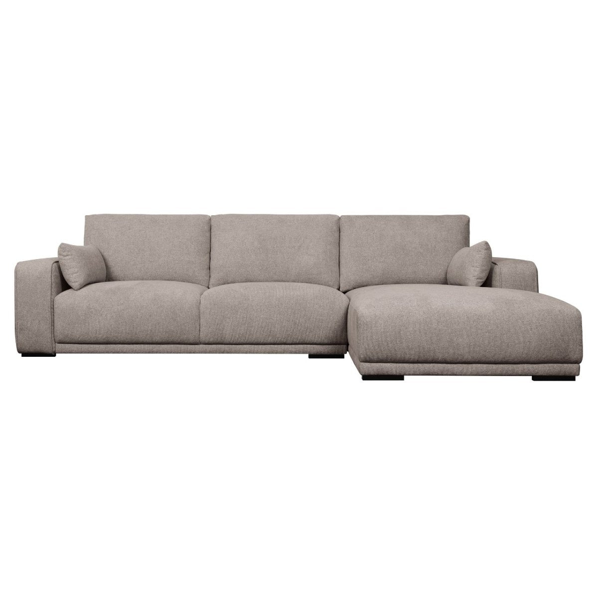 L-Form Ecksofa Rechts - Stoffbezug Beige