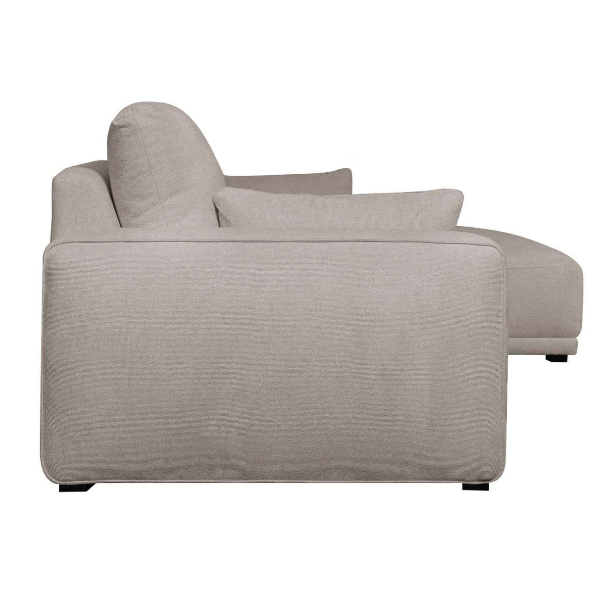 L-Form Ecksofa Rechts - Stoffbezug Beige