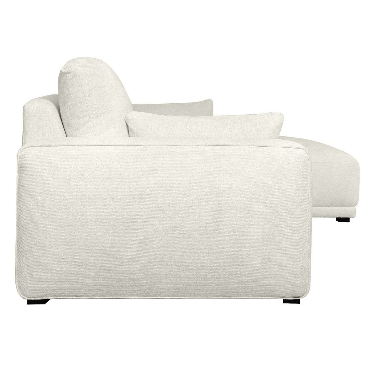 L-Form Ecksofa Rechts - Stoffbezug Creme