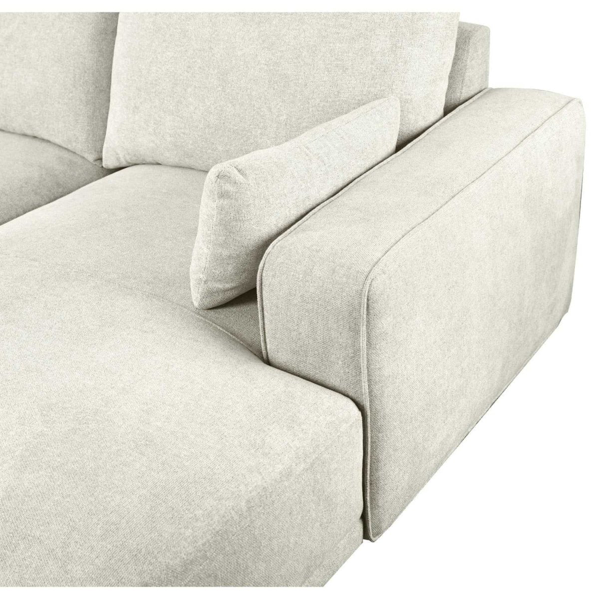 L-Form Ecksofa Rechts - Stoffbezug Creme