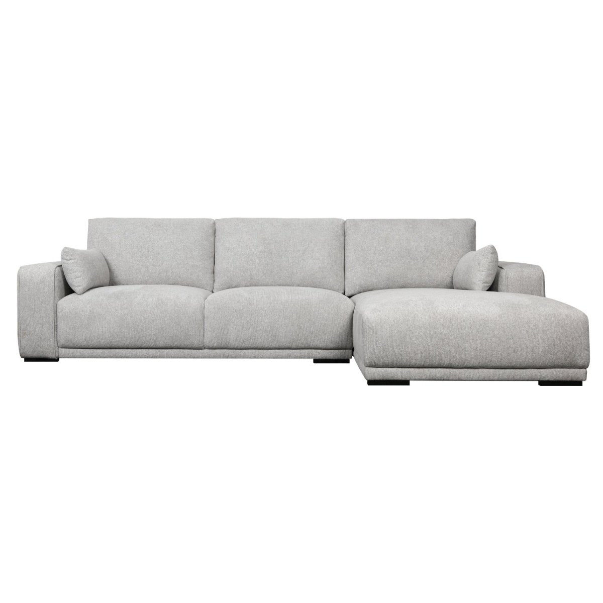 L-Form Ecksofa Rechts - Stoffbezug Grau