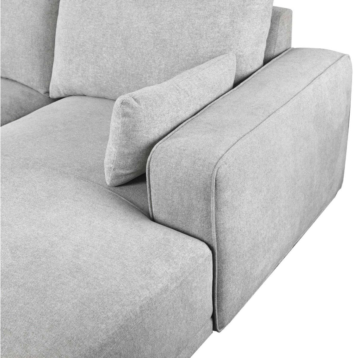 L-Form Ecksofa Rechts - Stoffbezug Grau