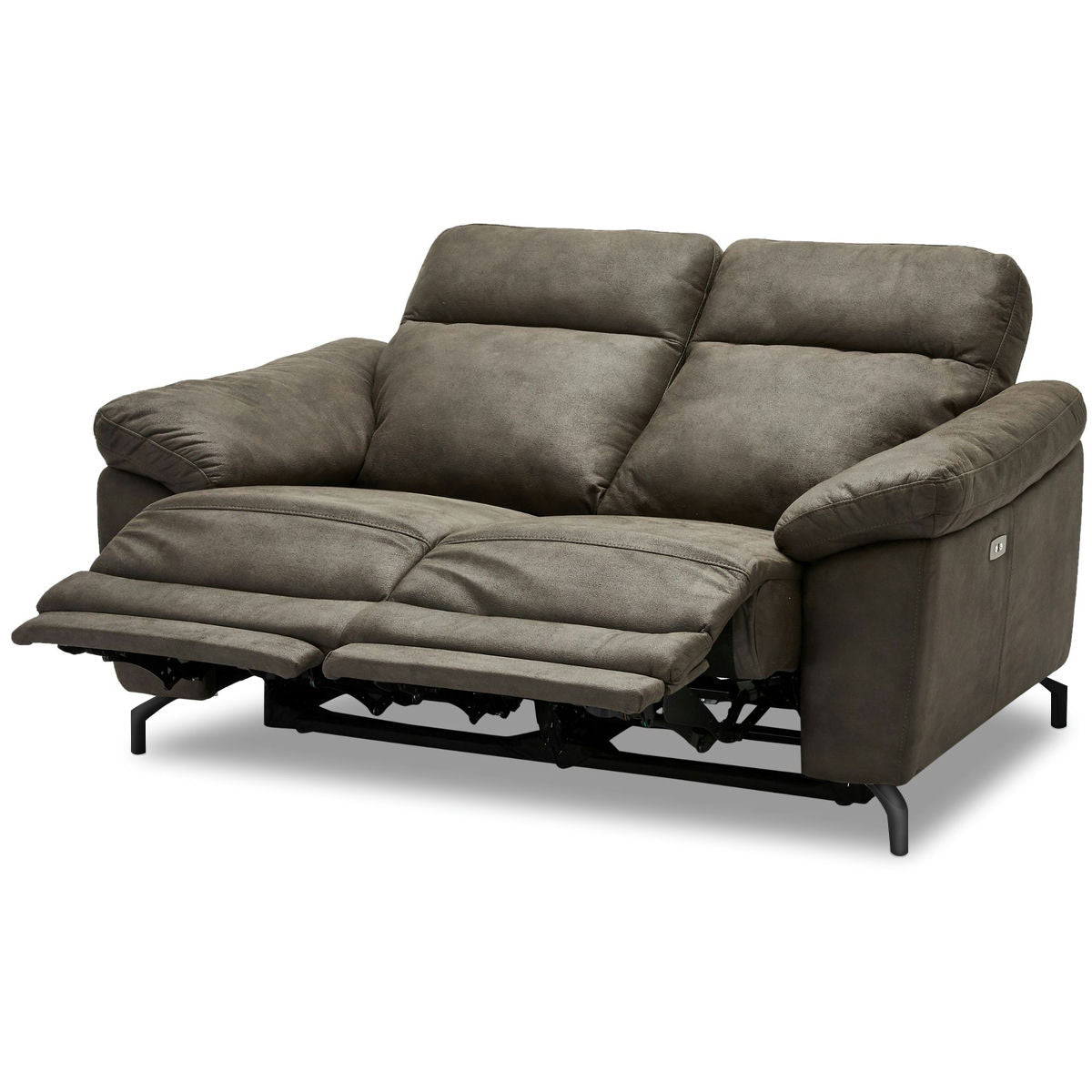 Couchgarnitur 3+2 - mit Elektrische Relaxfunktion, USB - Stoffbezug Taupe