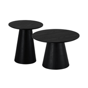 Couchtisch 2er Set ø45/60 cm - Eiche Schwarz