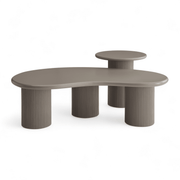 Couchtisch 2er Set ø50/130x70 cm - Taupe
