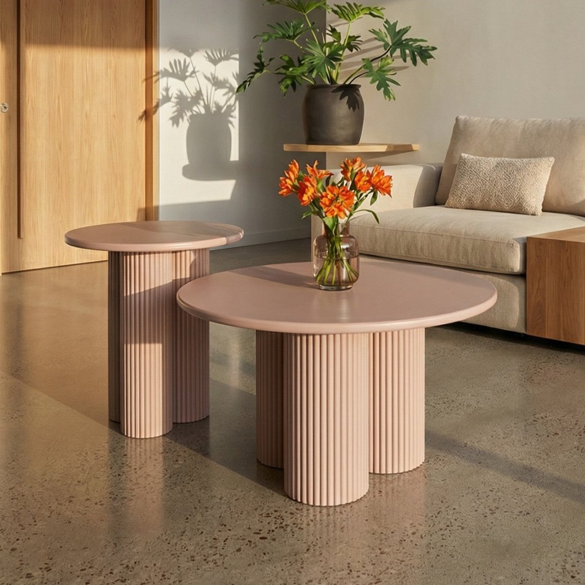 Couchtisch 2er Set ø50/80 cm - Mocca Mousse