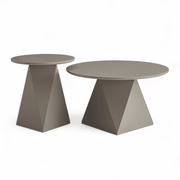 Couchtisch 2er Set ø50/80 cm - Taupe