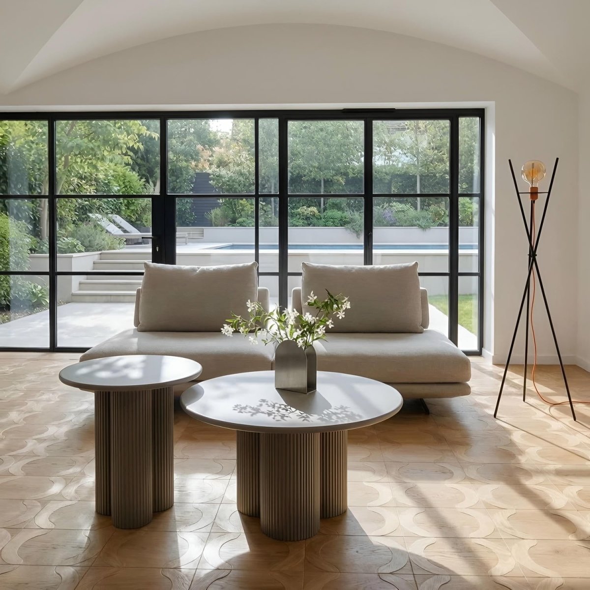 Couchtisch 2er Set ø50/80 cm - Taupe