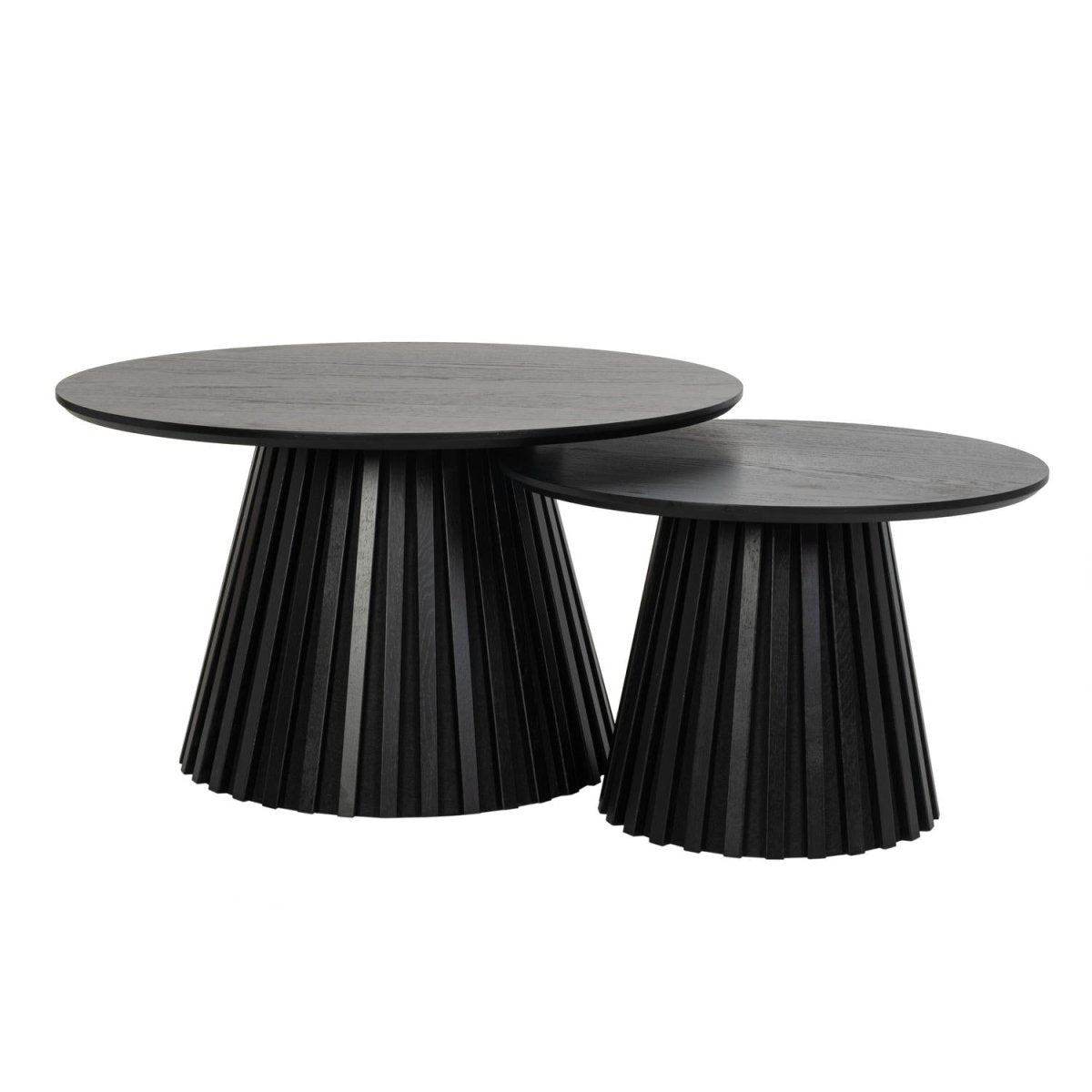 Couchtisch 2er Set ø60/80 cm - Eiche Schwarz