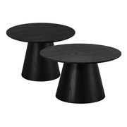 Couchtisch 2er Set ø60/80 cm - Eiche Schwarz