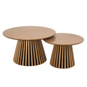 Couchtisch 2er Set ø60/80 cm - Wildeiche Natur
