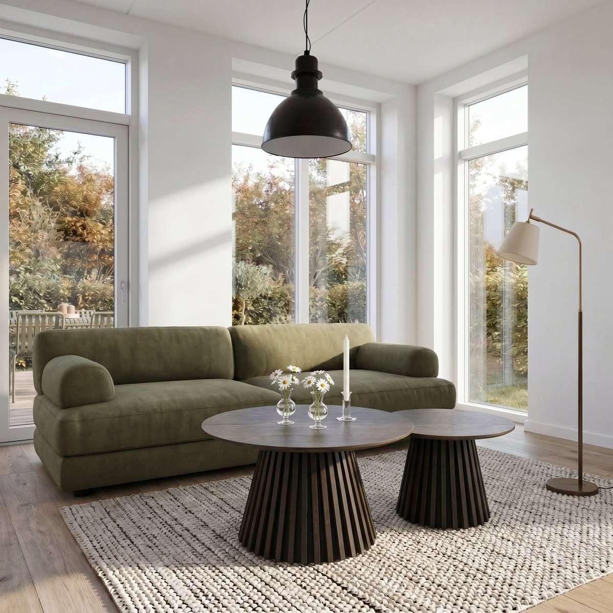Couchtisch 2er Set Svendborg ø60/80 cm -  Räuchereiche