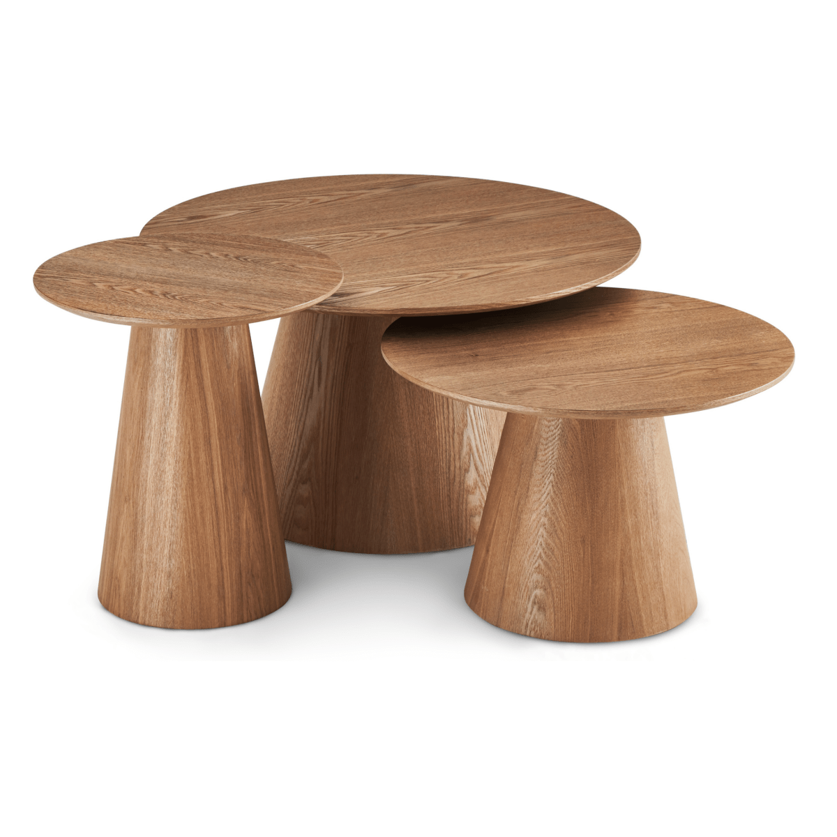 Couchtisch 3er Set ø80/60/45 cm - Wildeiche