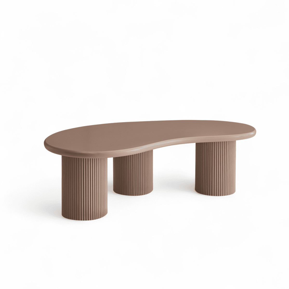 Couchtisch Nierenförmig 130x70 cm - Mocca Mousse