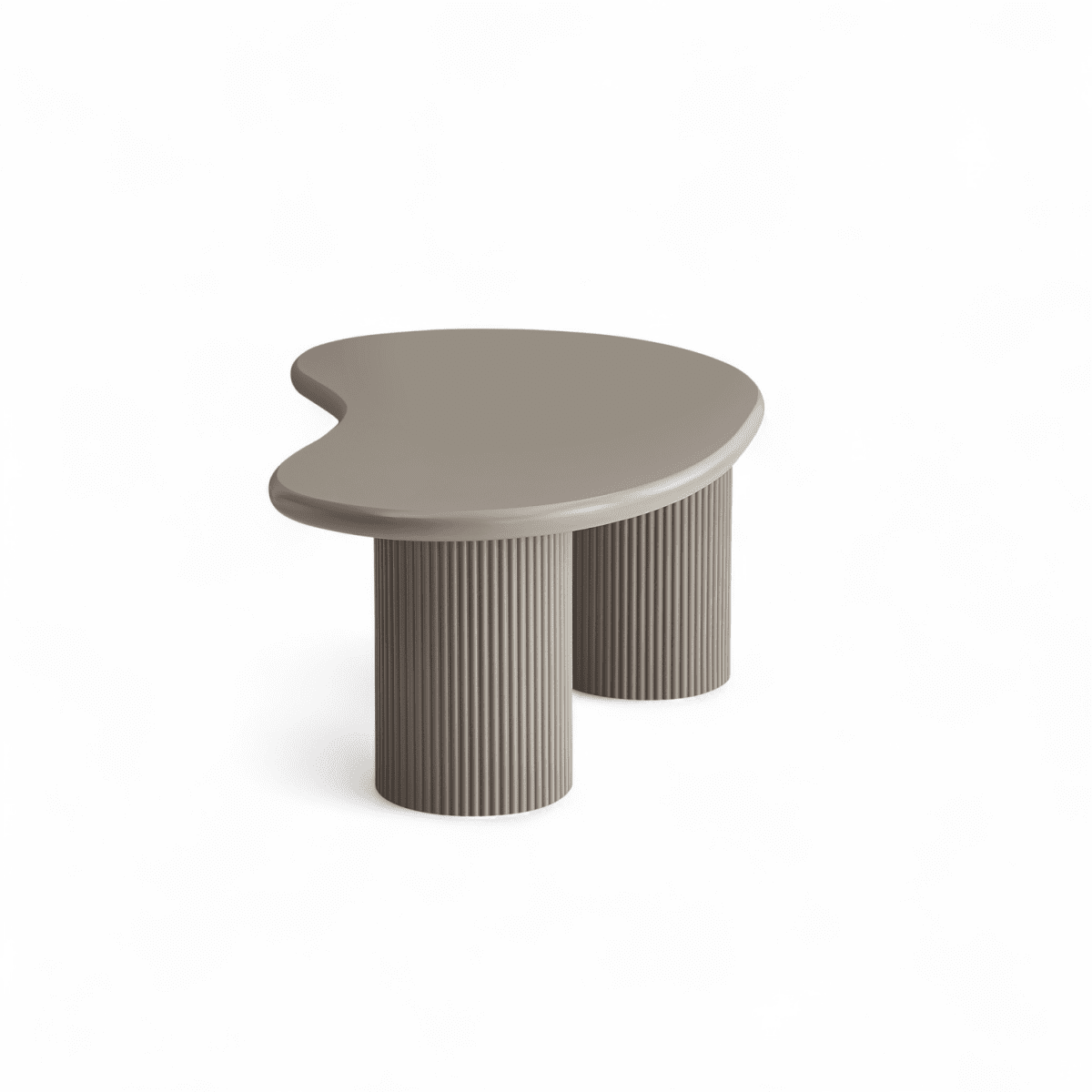 Couchtisch Nierenförmig 130x70 cm - Taupe