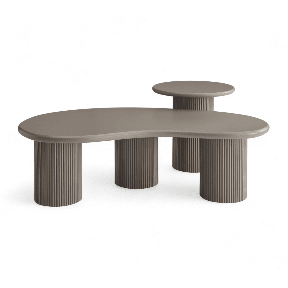 Couchtisch Nierenförmig 130x70 cm - Taupe