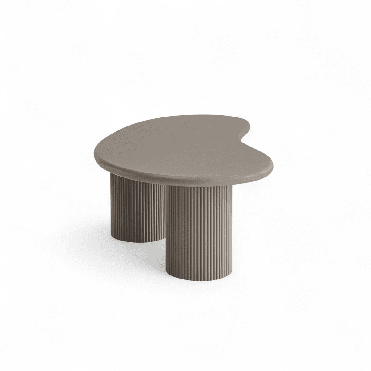 Couchtisch Nierenförmig 130x70 cm - Taupe