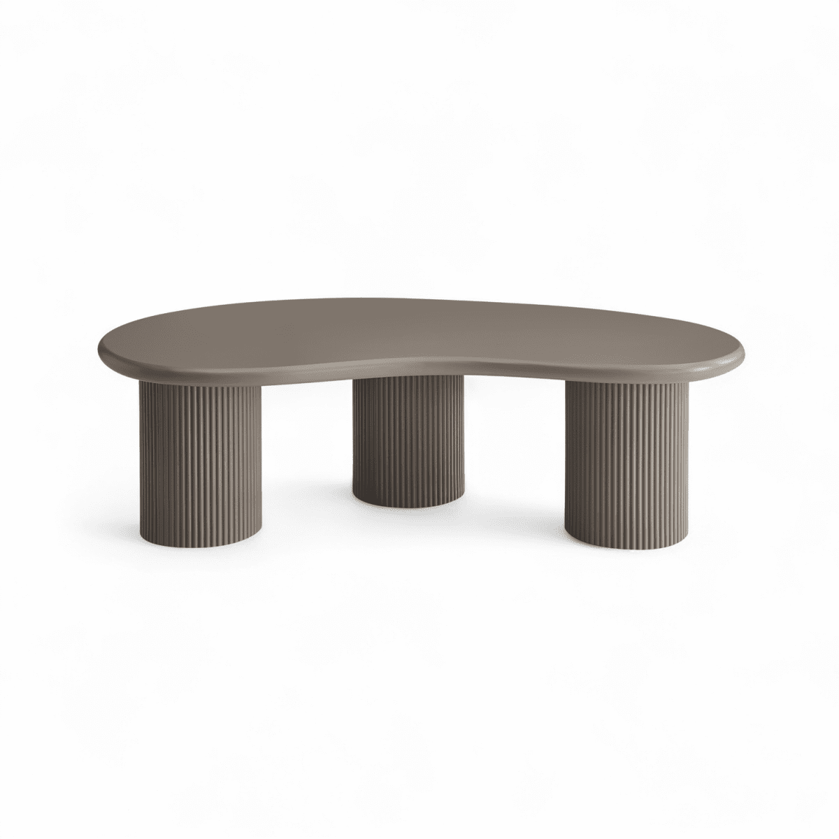 Couchtisch Nierenförmig 130x70 cm - Taupe