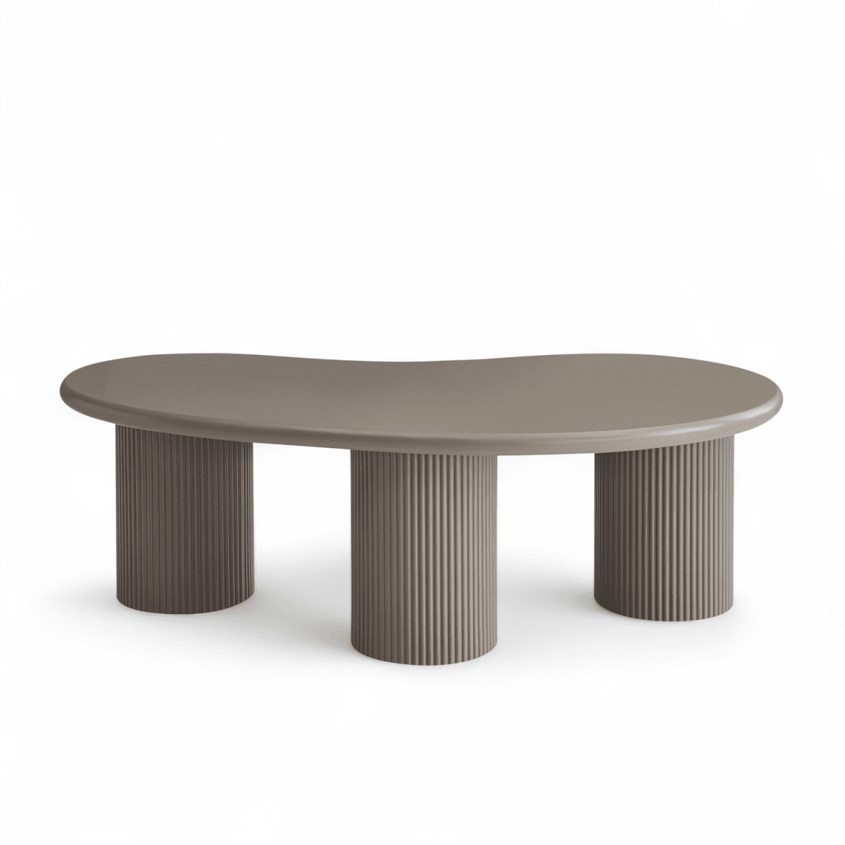 Couchtisch Nierenförmig 130x70 cm - Taupe
