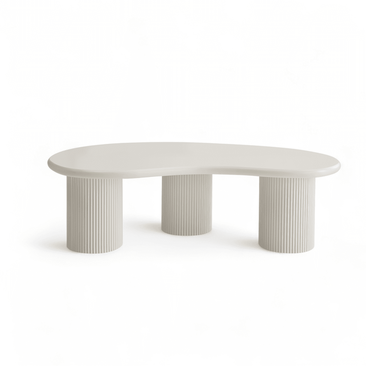 Couchtisch Nierenförmig 130x70 cm - Weiß