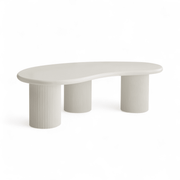 Couchtisch Nierenförmig 130x70 cm - Weiß
