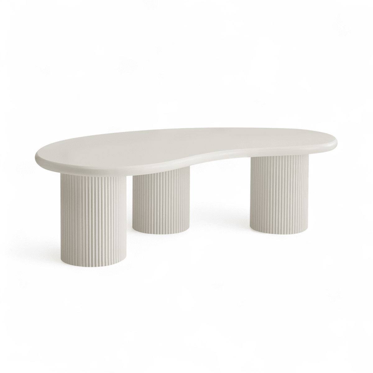 Couchtisch Nierenförmig 130x70 cm - Weiß