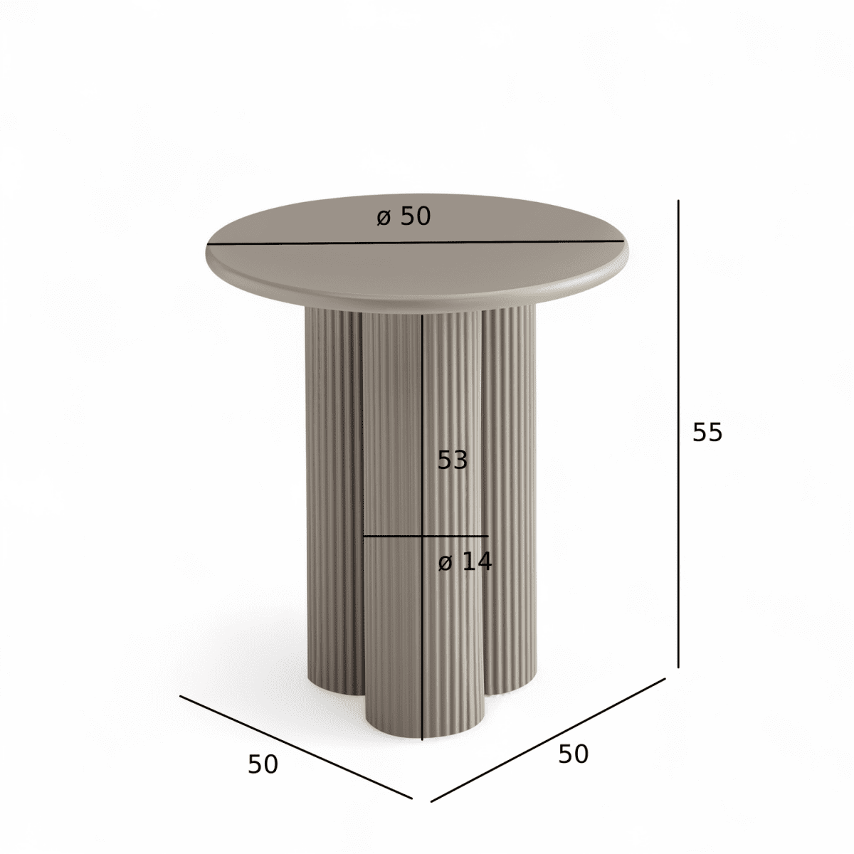 Couchtisch Rund ø50 cm - Taupe