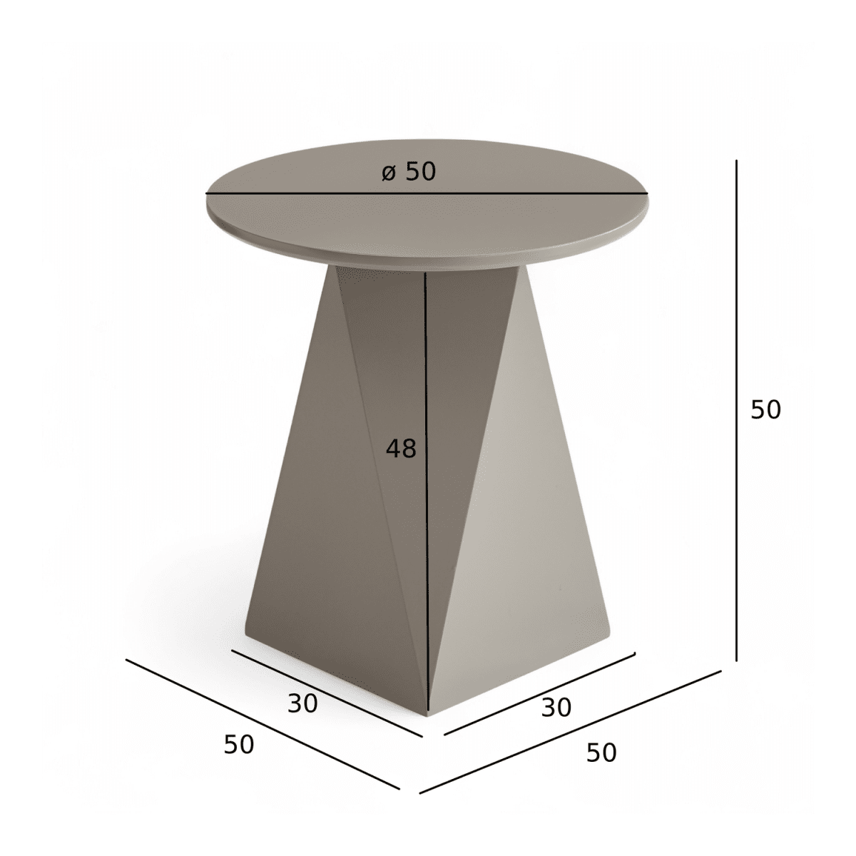 Couchtisch Rund ø50 cm - Taupe