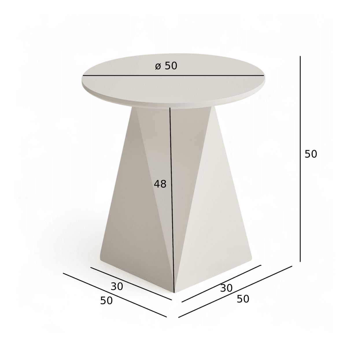 Couchtisch Rund ø50 cm - Weiß