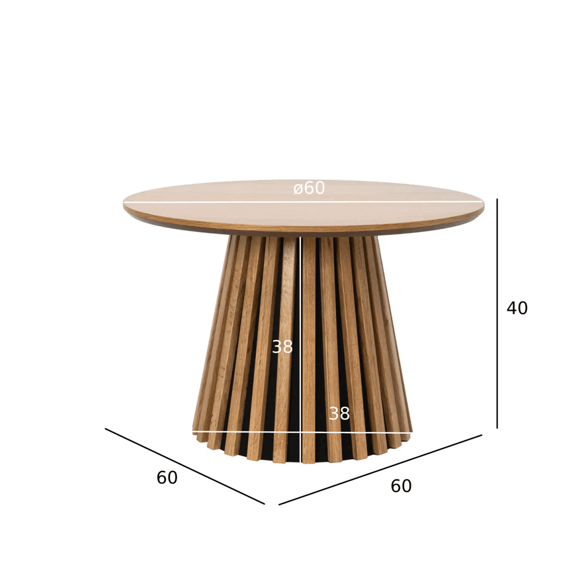 Couchtisch Rund ø60 cm - Wildeiche