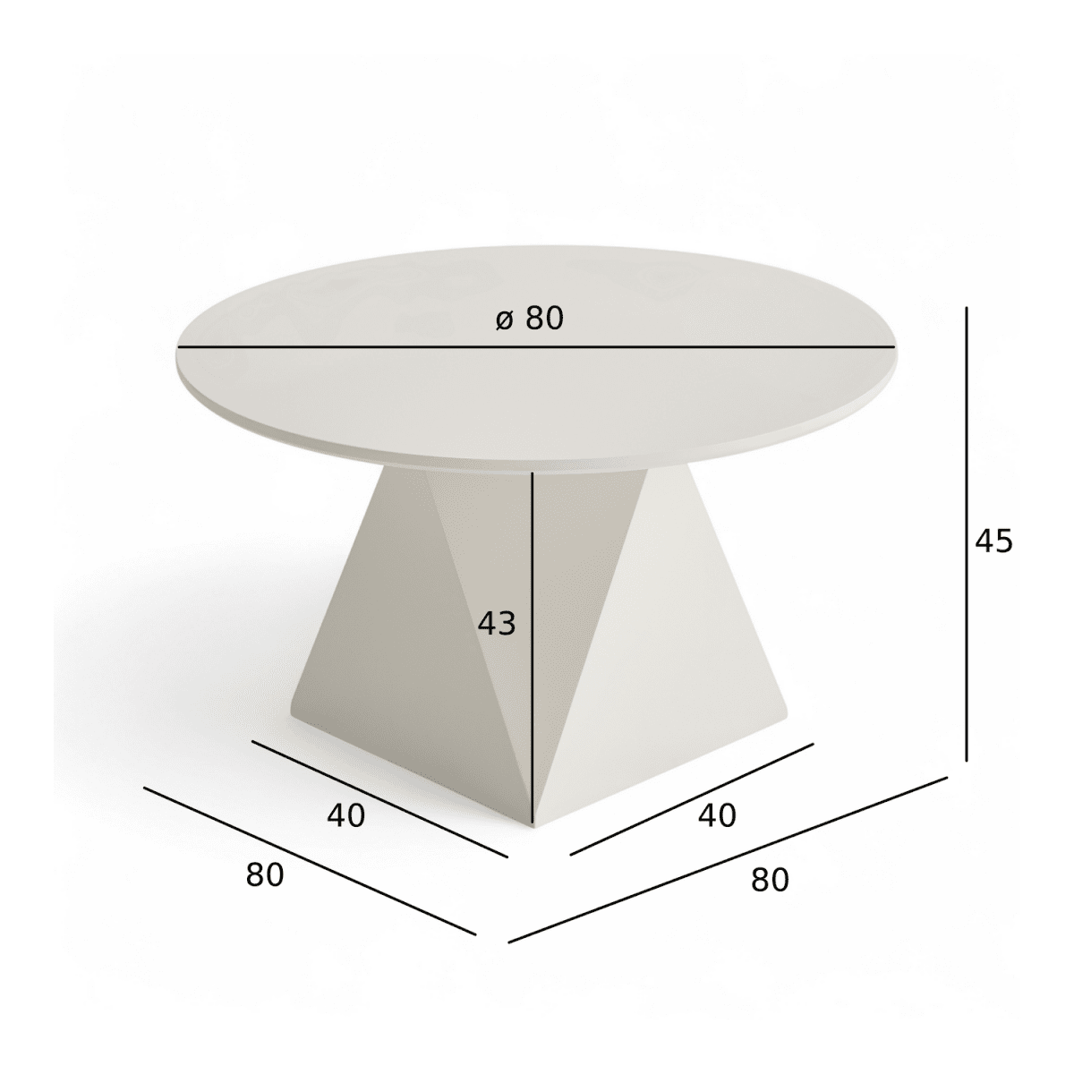 Couchtisch Rund ø80 cm - Weiß