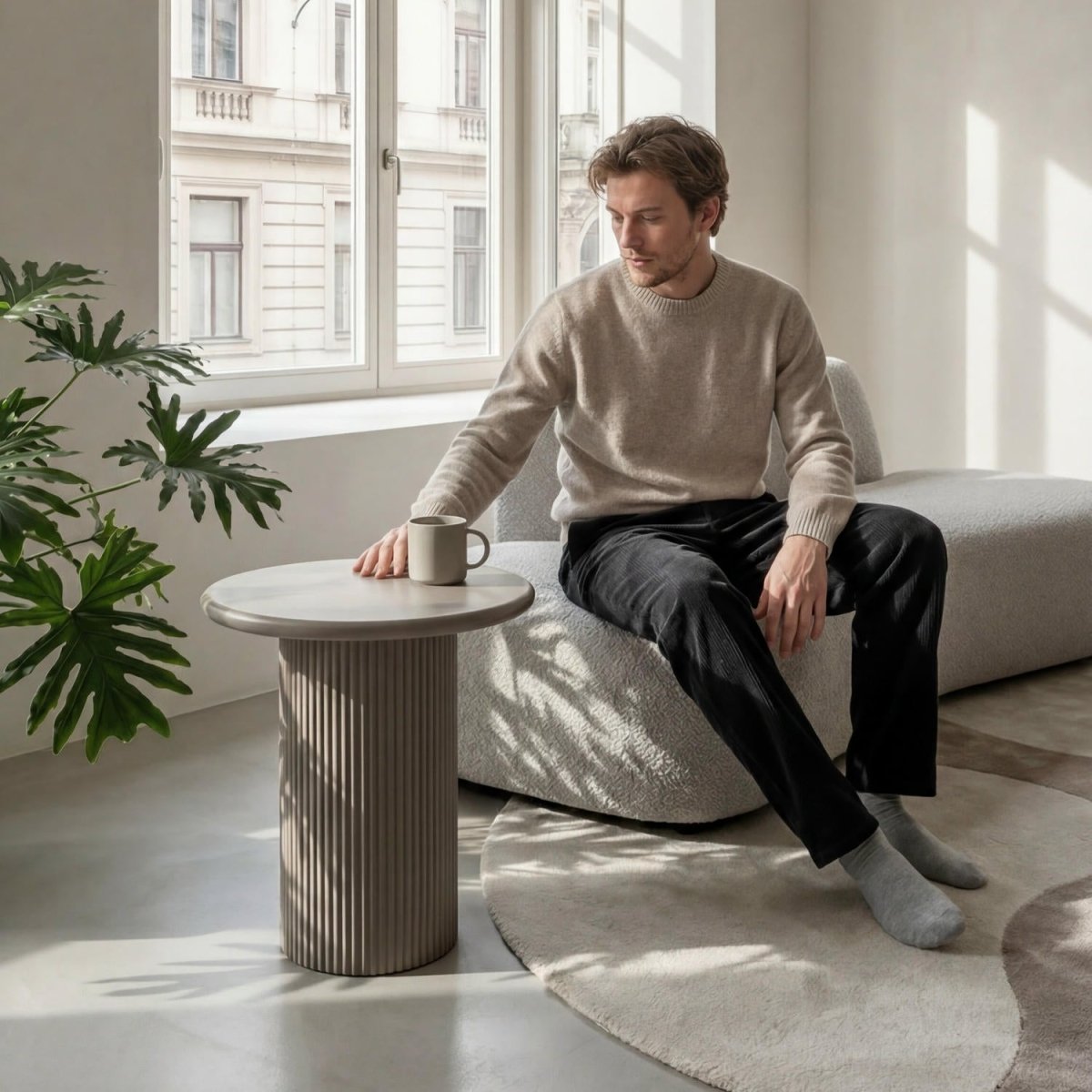 Couchtisch Rund ø50 cm - Taupe