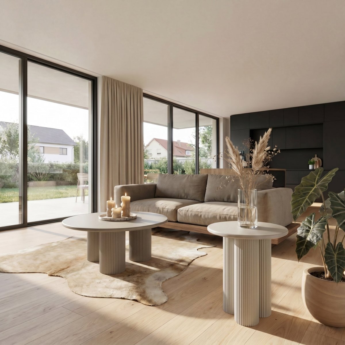 Couchtisch Rund ø80 cm - Taupe