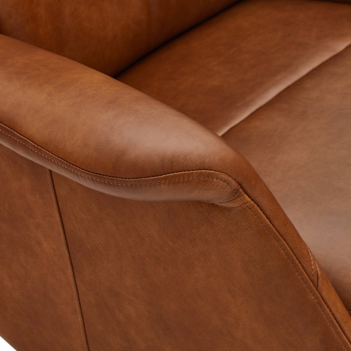 Manueller Relaxsessel - Echtleder Cognac Braun