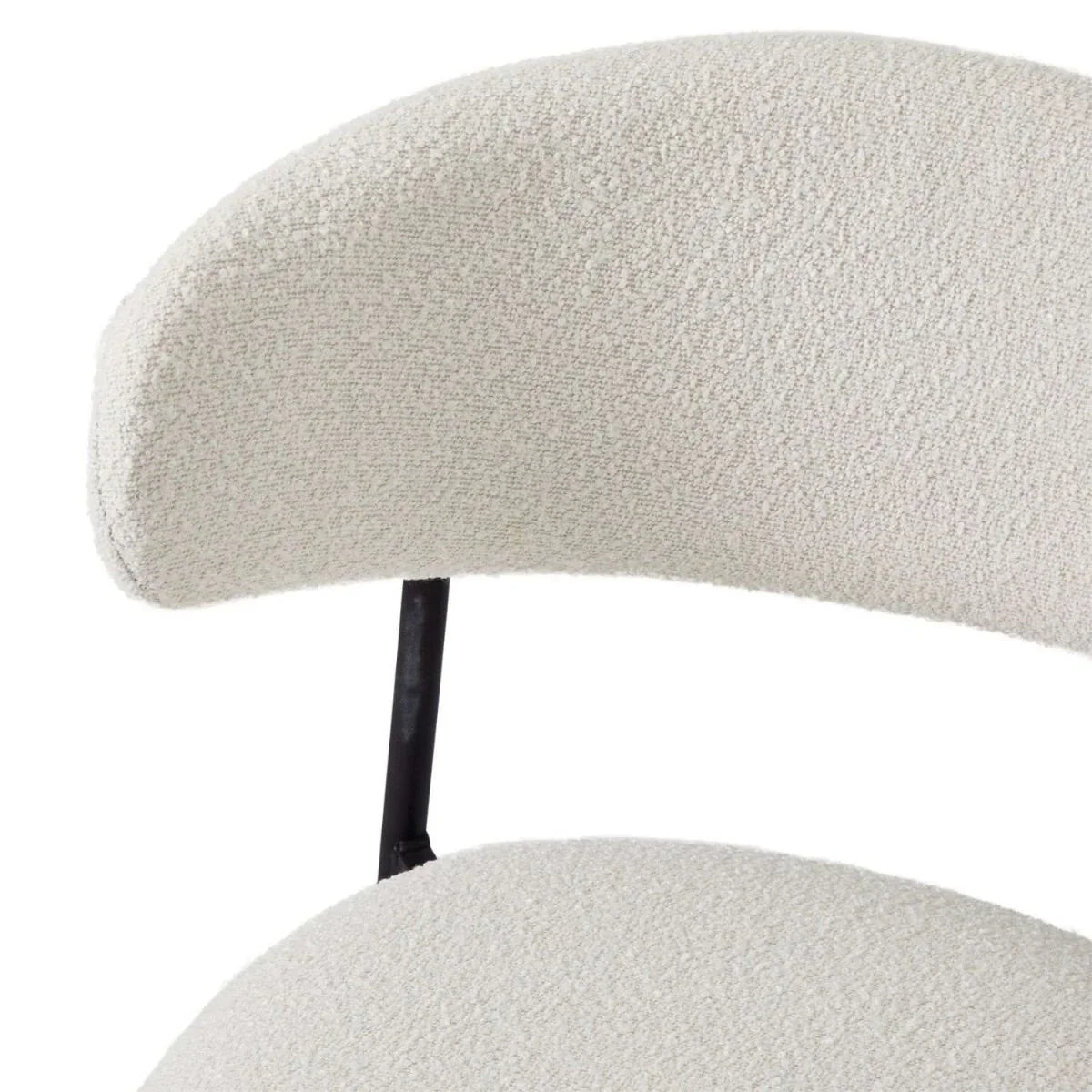 FURNHOUSE Diana Barhocker 2er Set - Bouclé-Stoff Weiß