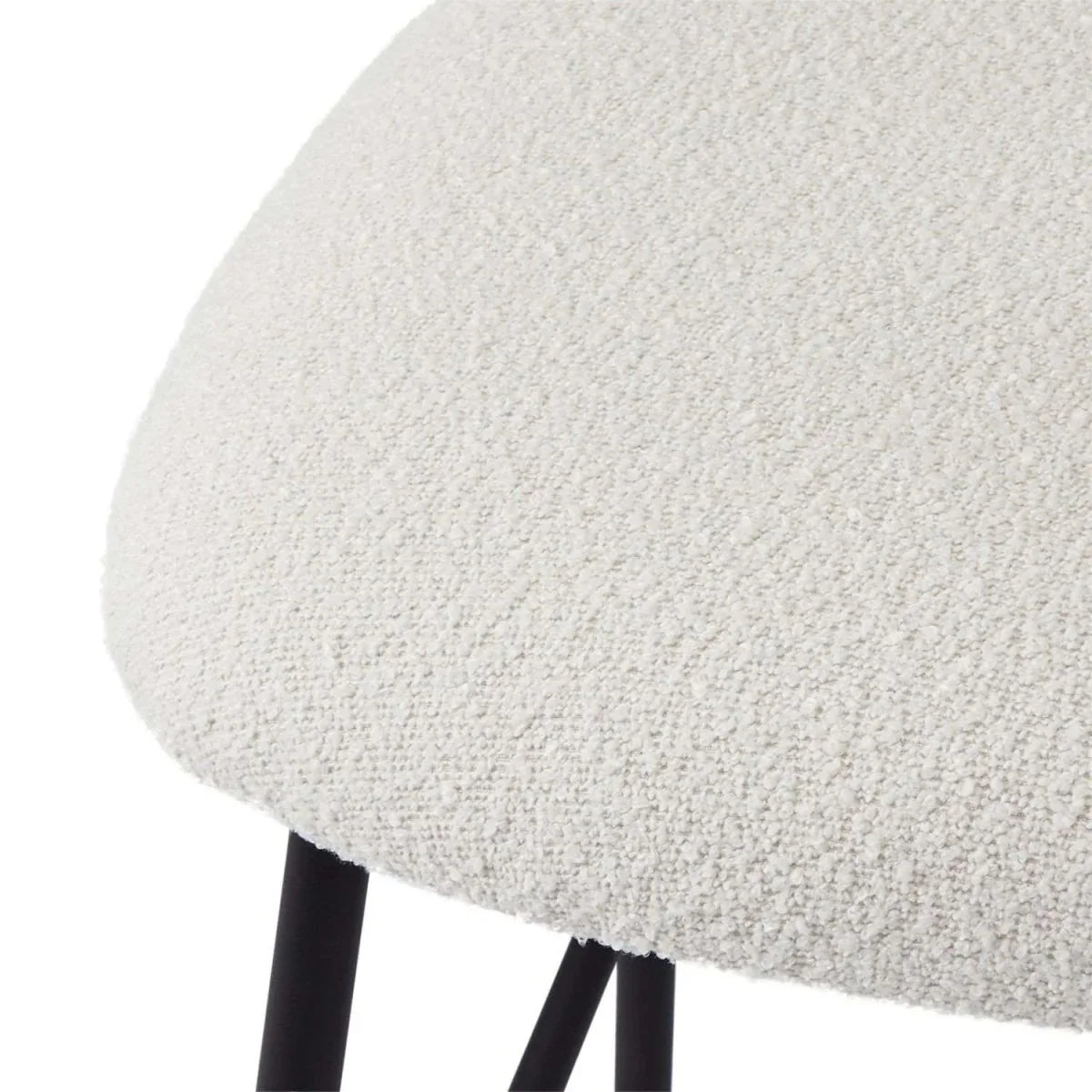 FURNHOUSE Diana Barhocker 2er Set - Bouclé-Stoff Weiß