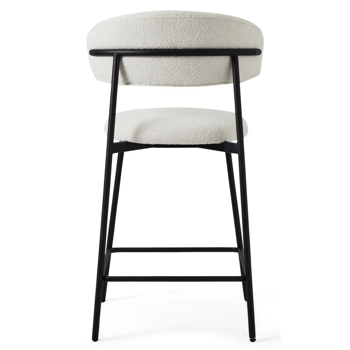 FURNHOUSE Diana Barhocker 2er Set - Bouclé-Stoff Weiß