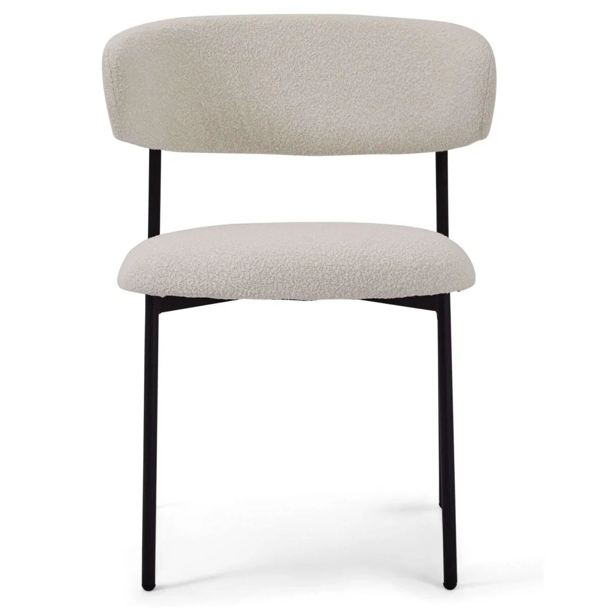 FURNHOUSE Diana Esszimmerstühle 2er Set - Bouclé-Stoff Weiß