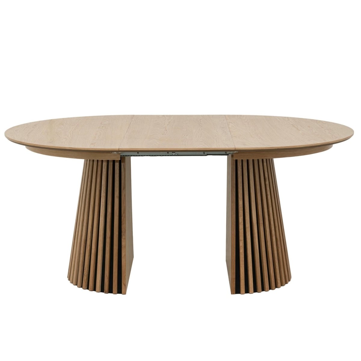 Essgruppe mit 4 Stühle und Esstisch - ø120 cm - Ausziehbar bis 220 cm Wildeiche