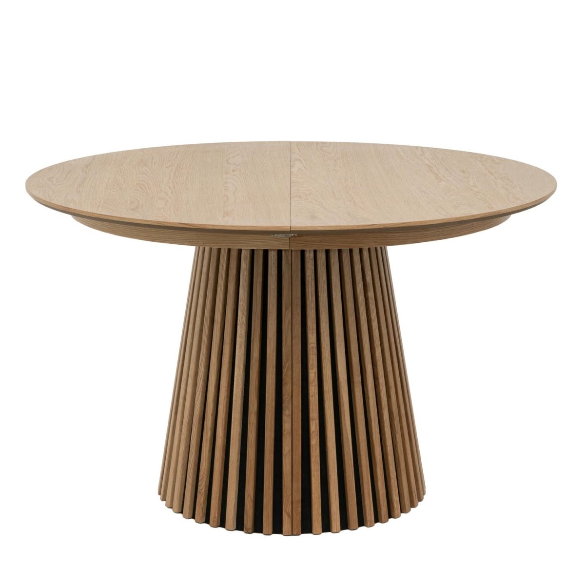 Essgruppe mit 4 Stühle und Esstisch - ø120 cm - Ausziehbar bis 220 cm Wildeiche