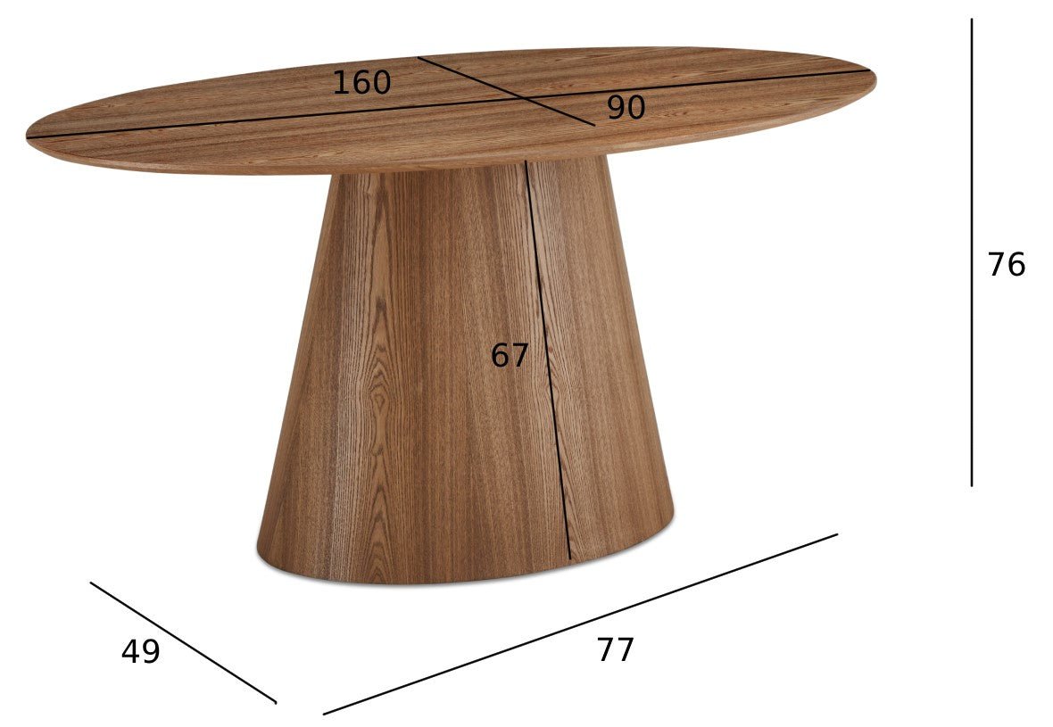 Essgruppe mit 6 Stühle und Esstisch - 160x90 cm Wildeiche