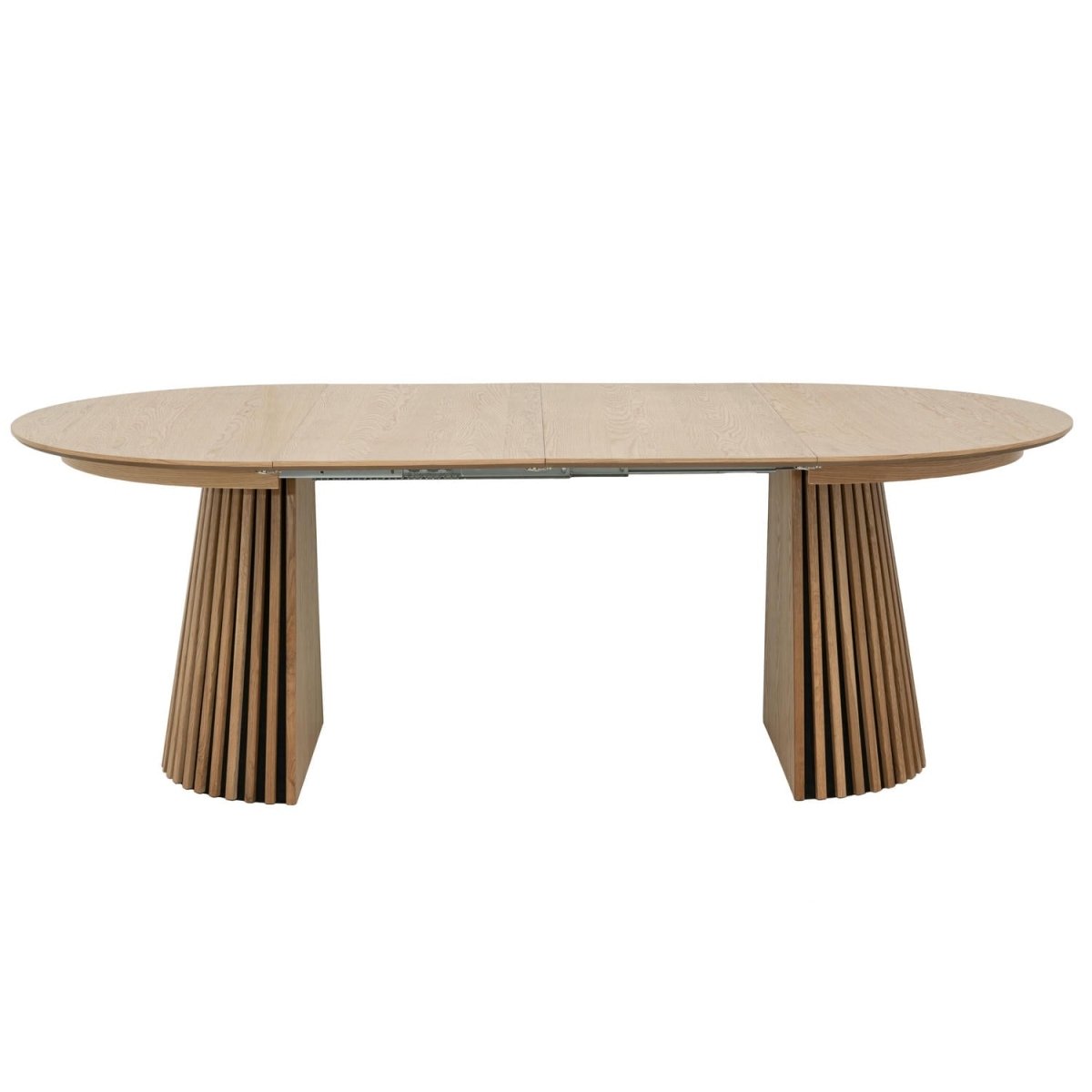 Essgruppe mit 6 Stühle und Esstisch - ø120 cm - Ausziehbar bis 220 cm Wildeiche