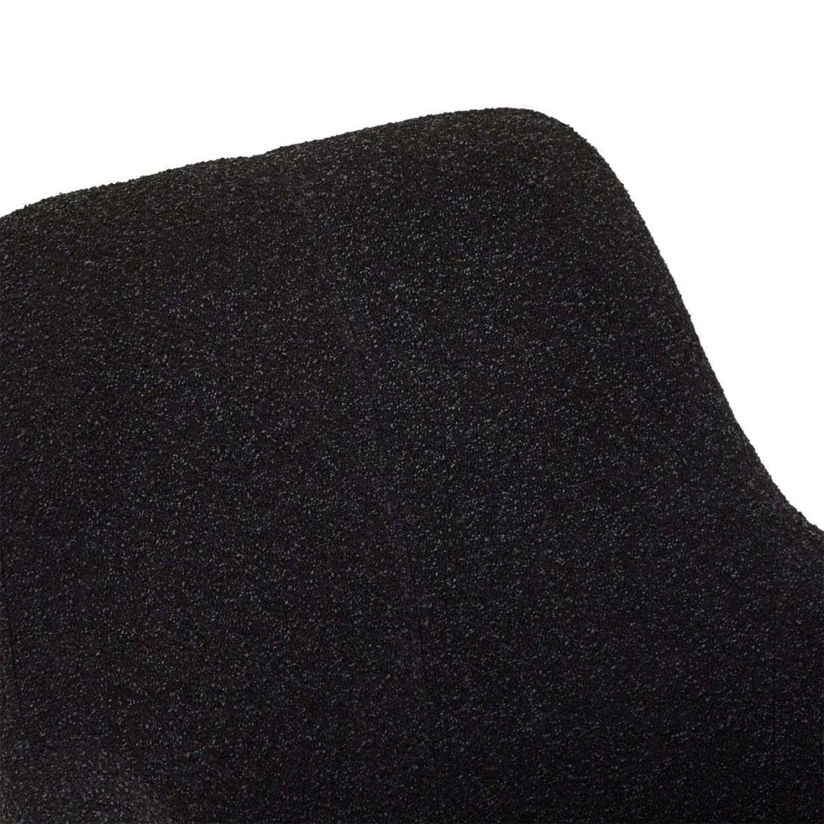 FURNHOUSE Helena Esszimmerstühle mit Armlehne 2er Set - Drehbar, Bouclé-Stoff Schwarz