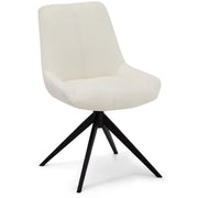 FURNHOUSE Helena Esszimmerstühle 2er Set - Drehbar, Bouclé-Stoff Weiß