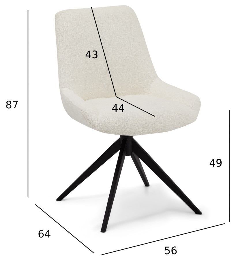 2er Set Esszimmerstühle - Drehbar - Weiß