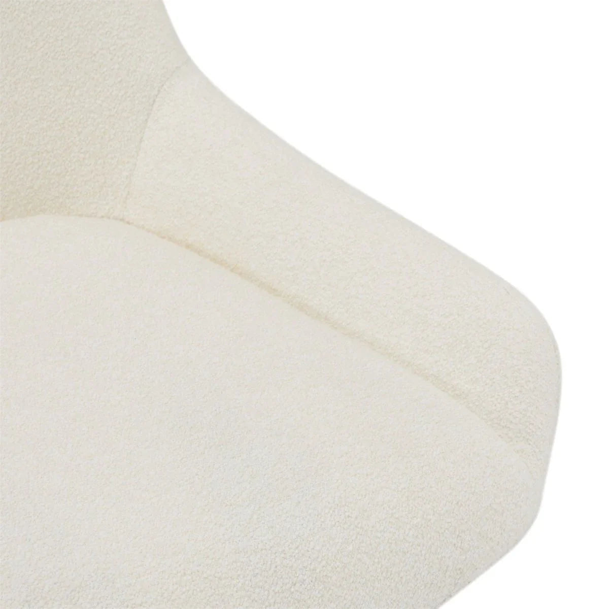 FURNHOUSE Helena Esszimmerstühle 2er Set - Drehbar, Bouclé-Stoff Weiß