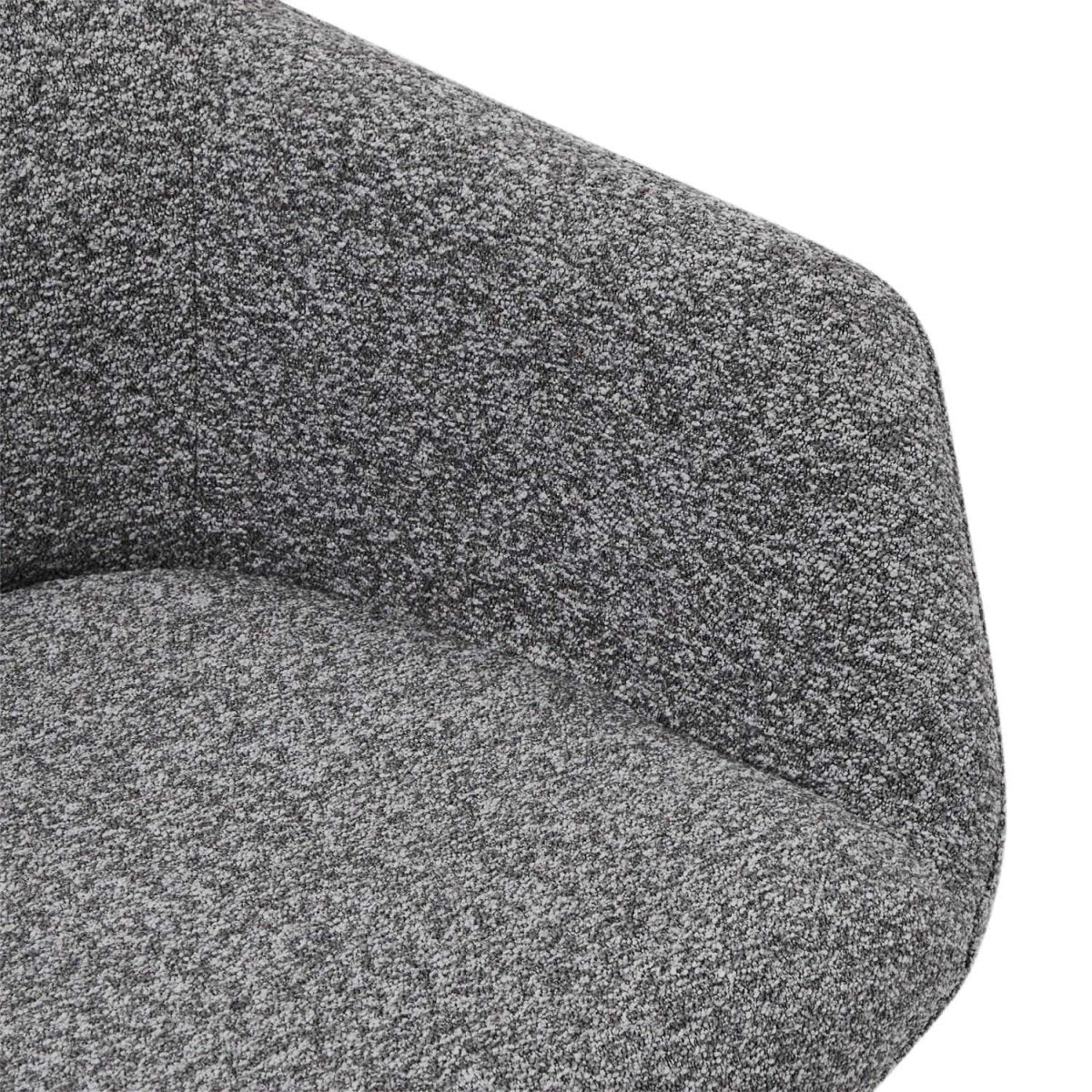 FURNHOUSE Helena Esszimmerstühle mit Armlehne 2er Set - Drehbar, Bouclé-Stoff Grau