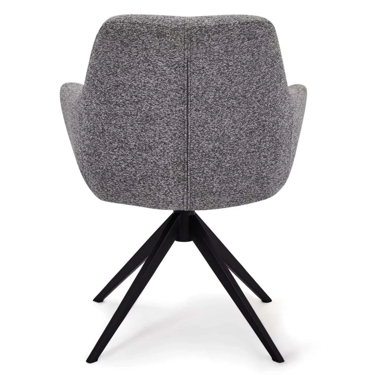 FURNHOUSE Helena Esszimmerstühle mit Armlehne 2er Set - Drehbar, Bouclé-Stoff Grau