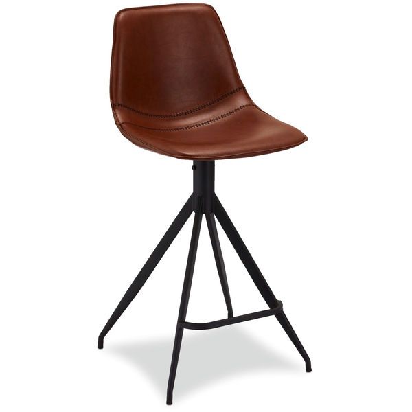 2er Set Barhocker - Cognac Braun