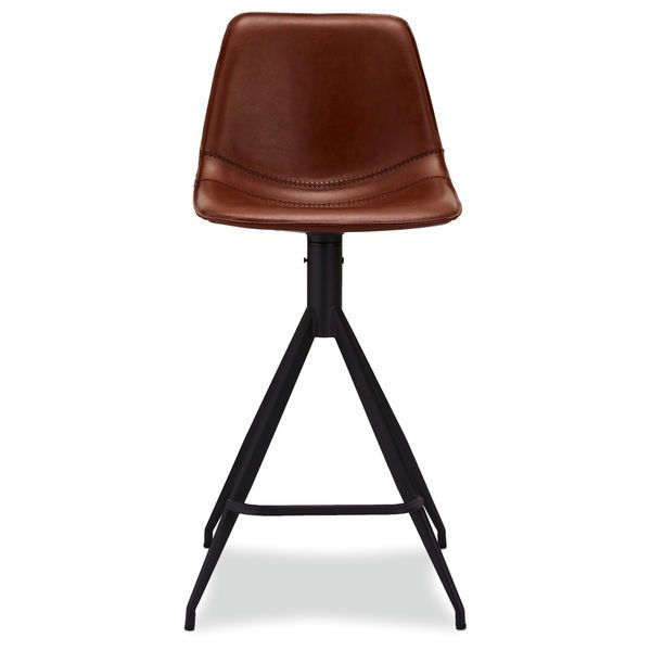 4er Set Barhocker Isabel - Drehbar - Cognacbraun